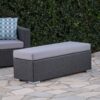 Enthrallia - Outdoor Wicker Bench With Cushion - Gray - Image 2
