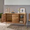 Boho Handcrafted 3 Door Sideboard, Carved Texture & Artisanal Charm - Natural - Image 4