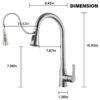 Stainless Steel High Arc Kitchen Faucet With Pull Down Sprayer - Brushed Nickel - Image 2