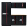 Steel Filing Cabinet With Compartments For Office Use, Storage, File Storage, Archives, And High And Low Cabinets - Black / Red - Image 5