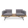2 Piece Patio Set With Loveseat And Coffee Table - Natural / Dark Gray - Image 4
