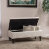 Button-Tufted Upholstered Ottoman With Hidden Storage - Linen - Image 10