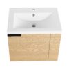 Modern 24" Bathroom Vanity Sink Combo With Spacious Storage And Construction - Oak - Image 9
