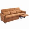 2 In 1 Sofa 3 Seater Sofa With Sofa Bed And Reversible Recliner - Orange - Image 16