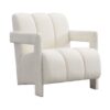 Modern Minimalist Leisure Armchair With L Shaped Armrests For Living Room - White - Image 11