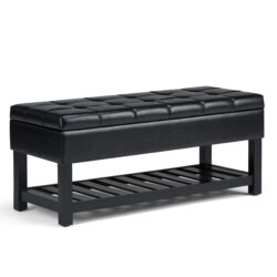 Saxon - Storage Ottoman Bench - Midnight Black