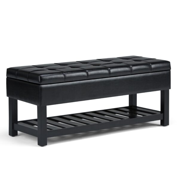 Saxon - Storage Ottoman Bench - Midnight Black
