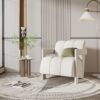 Modern Minimalist Leisure Armchair With L Shaped Armrests For Living Room - White - Image 2