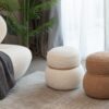 Snowman Stool With Greig Plush Cushion, Playful And Cute Design For Any Space - White - Image 6