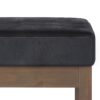 Milltown - Footstool Small Ottoman Bench - Distressed Black - Image 3