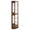 6 Shelf Corner Curio Display Cabinet With Lights, Mirrors And Adjustable Shelves (E26 Light Bulb Not Included) - Walnut - Image 8