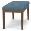 Waverly - Tufted Ottoman Bench - Denim Blue - Image 2