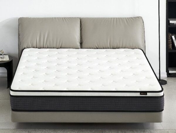 10" Twin Hybrid Mattress A Box, Pillow Top Bed Cushion With Breathable And Hypoallergenic Design, Medium Firm For Lumbar Support - White / Gray