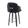 Dahlia - Contemporary Counter Stool Round Chrome Footrest (Set of 2) - Black / Gold - Image 4