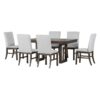 Topmax - 7 Piece Traditional Extendable Dining Table Set With Butterfly Leaf And 6 Upholstered Dining Table Set - Brown - Image 7