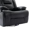 3 Seater Home Theater Recliner Manual Recliner Chair With A Led Light Strip Two Built-In Cup Holders For Living Room - Black - Image 17