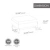 Upholstered Storage Ottoman With Reversible Lid Coffee Table, Foot Stool Square Footrest With Rubberwood Legs For Living Room Bedroom Entryway And Office - Black - Image 2