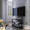 43.3" Multi-Function TV Stand Height Adjustable Bracket Swivel 3 Tier - Black - Image 2