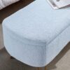 Storage Ottoman Bench For End Of Bed Gold Legs, Modern Gray Faux Fur Entryway Bench Upholstered Padded With Storage For Living Room Bedroom - Blue - Image 16