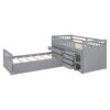Twin Loft And Platform Bed With 7 Drawers And Full Guardrails, Modern L Shaped Space Saving - Gray - Image 10