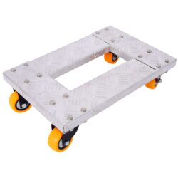 Movers Dolly Heavy Duty Furniture Dolly Trolley, Aluminum Frame With 3" Tpu Professional Casters With Brake Option - Silver