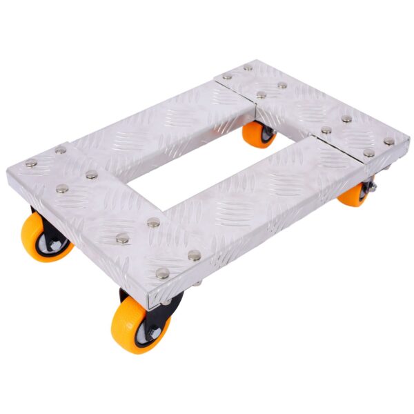 Movers Dolly Heavy Duty Furniture Dolly Trolley, Aluminum Frame With 3" Tpu Professional Casters With Brake Option - Silver