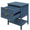 2 Drawer Side Table, American Style, End Table, Suitable For Bedroom - Blue - Image 13