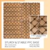 Plastic Interlocking Deck Tiles, Patio Flooring Outdoor Waterproof All Weather Use For Garden Poolside Front / Back Yard (Set of 44) - Burlywood - Image 10