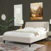 Aspen - Queen Vertical Tufted Modern Headboard Platform Bed Set - French Beige - Image 16