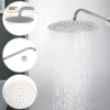 Elegant 10" Round Rain Shower Head And Handheld Set With Adjustable Tilt And Dual Modes - Brushed Nickel Silver - Image 6