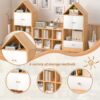 Versatile Children's Bookshelf With House Shaped Design Multifunctional Storage For Books And Toys - Natural Wood - Image 10