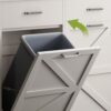 Modern Wooden Freestanding Trash Cabinet With Quick Installation And Deodorising Function - White - Image 8