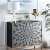 Quilla - Brass Console Cabinet - Black / Gery - Image 5