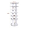 6 Tier Spinning Shoe Rack, Free Standing 360° Revolving Shoe Organizer - White - Image 3