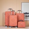 4 Piece Lightweight Suitcase, 14" Makeup Box, Aircraft Wheels (14/20/24/28) - Dark Orange - Image 2
