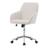 Adjustable Office Chair, Ergonomic Swivel Chair, Velvet Backrest Seat, Comfortable For Long Sitting - Beige - Image 5