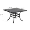 44" Square Dining Table - Dark Lava Bronze - Image 8