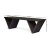 Gloaming - Outdoor Bench With Slat Design And Triangular Base - Dark Gray - Image 3