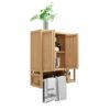 Elegant Bamboo Wall Mounted Bathroom Cabinet With Storage For Toiletries And Towels - Neutral - Image 5