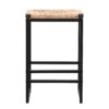 25" Height Backless Water Hyacinth Woven Bar Stools With Footrest (Set of 2) - Natural - Image 5