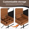 Makeup Vanity Desk With 3-Mode Lighted Mirror & Wireless Charging Station, Vanity Table With Drawer & 3 Open Shelves For Ample Storage Space, Dressing Table For Bedroom - Black - Image 4