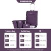 3 Piece Set (18/Travelbag/Toiletry Bag), Softshell Suitcase Spinner Wheels Terylene Polyester Luggage Sets Carry On Suitcase Luggage Lightweight Durable Suitcase - Purple - Image 3