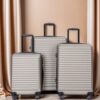 3 Piece Luggage Sets Lightweight Suitcase With Two Hooks, Spinner Wheels, Tsa Lock, (20/24/28) - Gold - Image 2