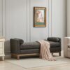 Elegant Upholstered Bench, Daybed, Ottoman With Wood Legs & 2 Bolster Pillows For End Of Bed, Bedroom, Living Room, Entryway - Gray - Image 7