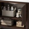 36" Modern Bathroom Vanity With Rectangle Ceramic Sink, Bathroom Cabinet And 45 Degrees Free Handle Design Soft Closing Doors, 1 Open Shelf At The Bottom - Dark Brown - Image 14