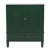 Vintage Style 30" Bathroom Vanity With Sink, Multi Functional Storage - Dark Green - Image 15