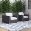 Patio Chair With Cushions (Set of 2) - Black / Gray - Image 4