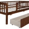 Twin Size Daybed Bed With Two Drawers - Walnut - Image 9