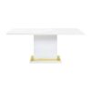 Gaines - High Gloss Dining Table With Pedestal Base - White - Image 2