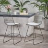 Yearning - Iron Counter Stool With Water Resistant Cushion - Black / Ivory - Image 4